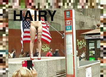 Hairy American tourist had sex in bdsm bar