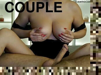 Hot couple having fun on live webcam