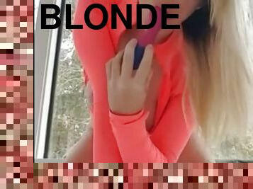 This blonde loves to masturbate in my country house