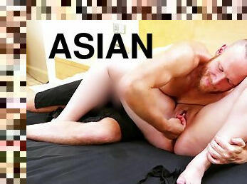 asian, alat-kelamin-wanita, muncrat, interracial, buatan-sendiri, orang-jepun, urut, berahi, cina, hotel