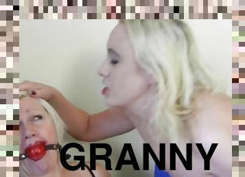 Bound granny gets vagina toyed