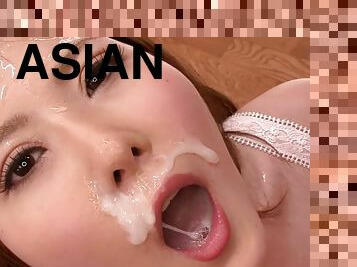 asian round-faced teen bukkake video