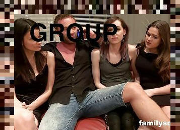 Hardcore Group Orgy In The Family House