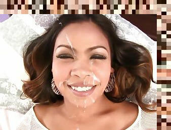 Huge facial Cum Load for latina