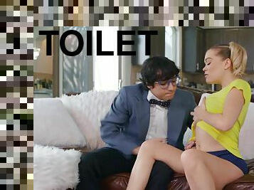 Punishing naughty teen Katie Kush in the toilet