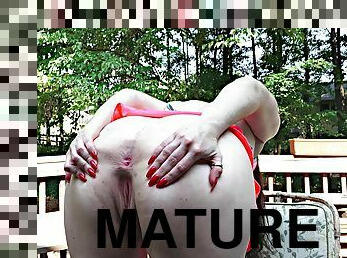 Jasmin Jordan Mature Pleasure outdoors in bikini - pussy play