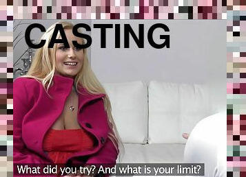 Euro blonde wannabe Angel Wicky at real porn casting