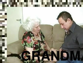 Grandma Porn Star Norma Shagging her Boy Toy.