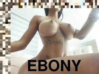 Incredible 18yo ebony teen born in 1998 shows her massive boobs on webcam