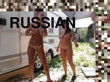 Trailer park russian hotties - blonde pawg lesbians