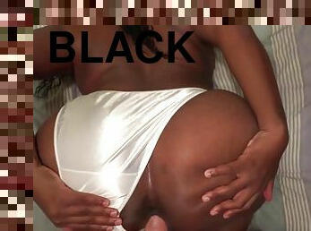 Interracial anal doggystyle sex with black BBW wife in white panties