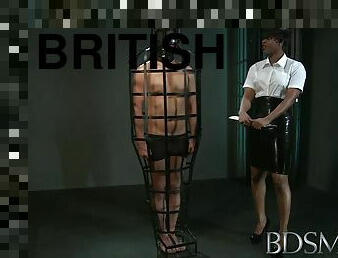 BDSM XXX Caged subs are humiliated before being taught