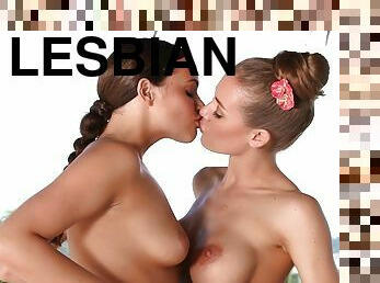 Beautiful lesbians taste each other’s pussies and assholes