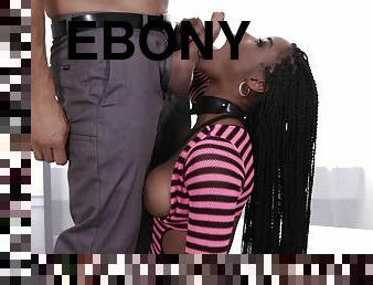Lustful Ebony Harlot Licks My Thick Crooked Meatpole