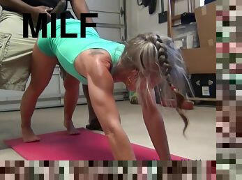 MILF Interracial: Yoga Interrupted by BIG BLACK ONE-EYED SNAKE