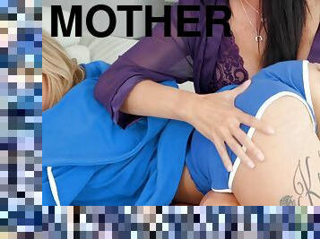 Filthy step-mother spanking her daughter's round ass