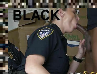 White cops ride huge black dick