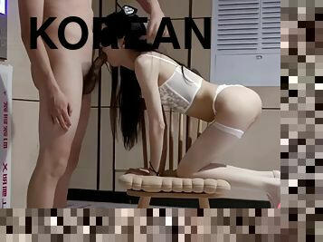 Korean girl fucked hard in the chair