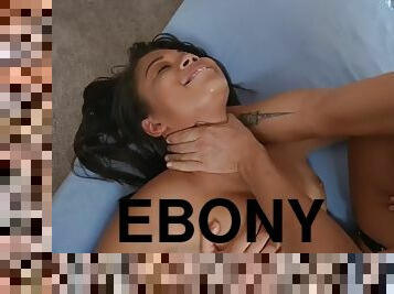 Big butt ebony slut sucks and fucks hubby while his wife films
