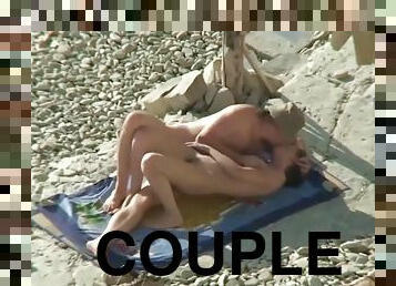 Couple share hot moments on the nudist beach