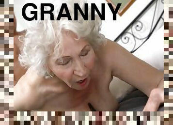 Horny Chap Helping The Old Granny Next Door - Big mature ass