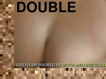 Mea melone double creampie for a young guy and the operator
