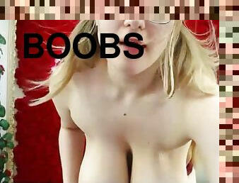 Thick blonde bbw lives teasing her amazing boobs