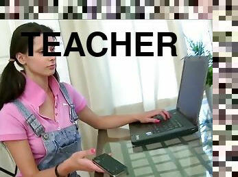 Cumshot lesson from old teacher
