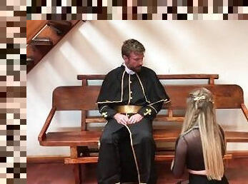 Unfaithful Wife Confession and Fucked by Priest