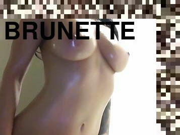 store-patter, synsvinkel, røv-butt, solo, brunette, tatovering