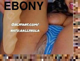Pretty Ebony Plays With her Wey Creamy Pussy