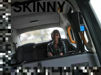 Fake Taxi Skinny Ebony Hottie Fucked on the Backseat - Reality hardcore in car - black tits