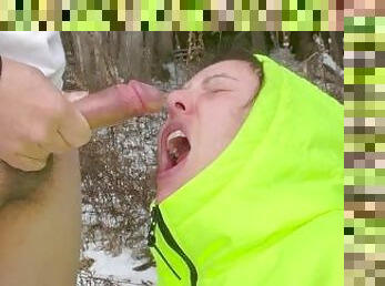 Mouthful Of Hot Creamy Cum & on Puffy Jacket