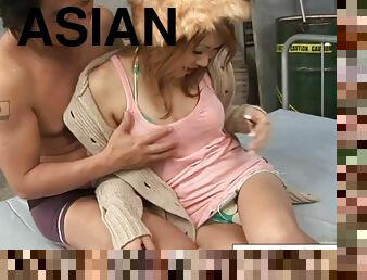 Asian girl's tight pussy is poked, played with and creamed