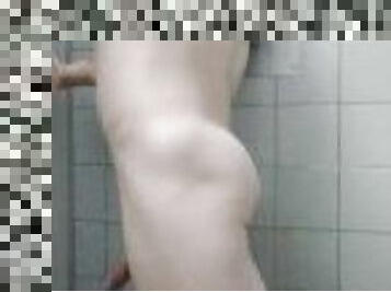 straight man in public shower handjob