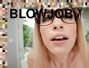 Why, Why, Why!? POV blowjob and hardcore with big ass nerdy blonde & BWC Charles Dera