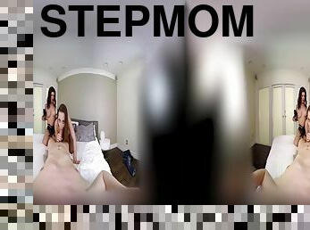 VR stepmom and stepsister fuck - Brunette