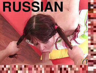 Adorable Russian teen Adrianna gets fucked from behind