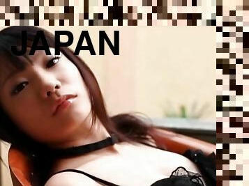 Young Japanese body is gorgeous in black lingerie
