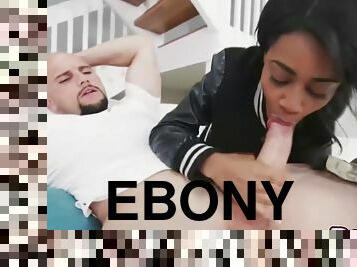 Ebony britney takes jmac big cock hard upside down