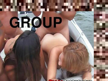 Group to fuck session with an amazing girl on yacht