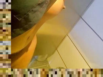 I record this video in a public bathroom so you can jerk off for me