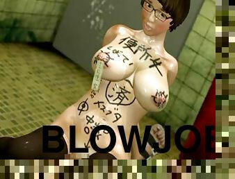 Sexy hardcore 3D blowjob by a slut