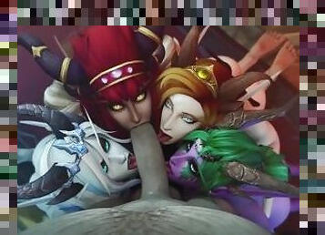 Hot Elves Do Amazing Gangbang Blowjob  Hottest Warcraft Hentai Animation 4k 60fps