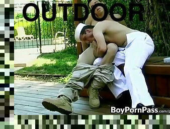 Military Haynes guysjeremy and matte Reynolds to fuck outdoors