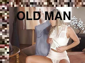OLD4K. The girl has nothing against the old man acting rough during sex