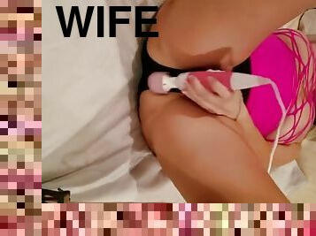 Real wife orgasm with a vibrator spanked with a whip