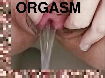 Pissing After Orgasm Sticky Wet Tight Hole