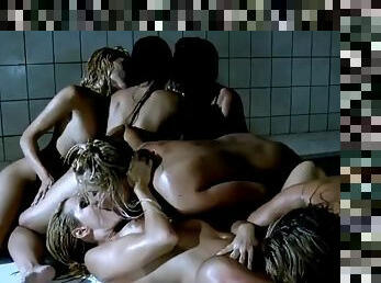 Six lesbianbeautys in shower
