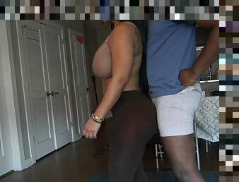 Big booty grinding dance in see through leggings